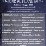 Locandina "insieme al planetario" febbraio-maggio 2018