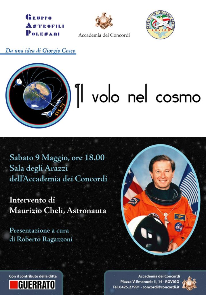 Locandina dell'evento "Incontro con un astronauta"