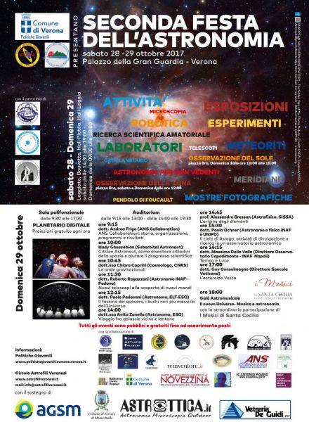 Locandina festa dell'astronomia 2017