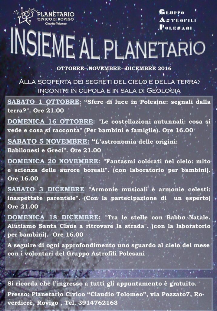 Insieme al Planetario 2016