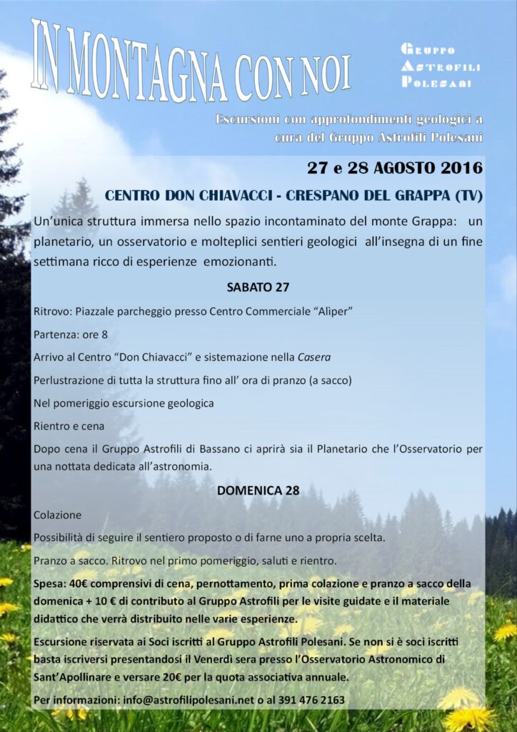 Locandina escursione geologica 2016